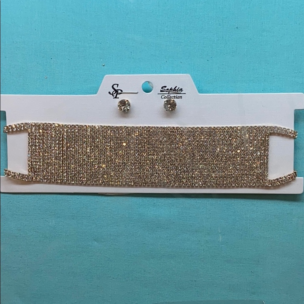 Rhinestone Choker Set
